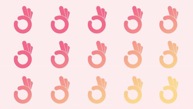 Ok gesture. Minimal motion design.