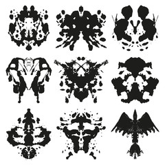 Rorschach Inkblot Vector Set