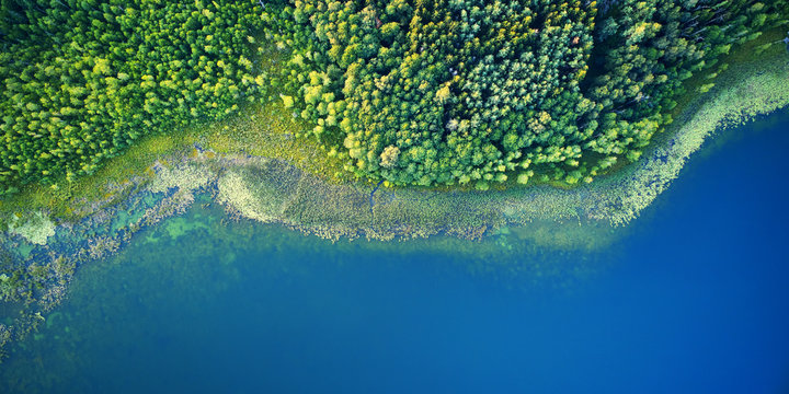 Aerial Landscape From The Drone - Coastline