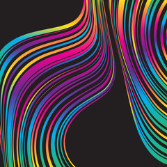 Colorful background with wavy gradient lines