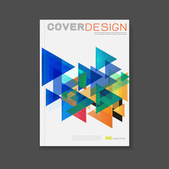 Cover template, brochure template layout, book cover, annual report, magazine with geometric design on white background for technology concept and corporate business for in A4 size, vector illustratio