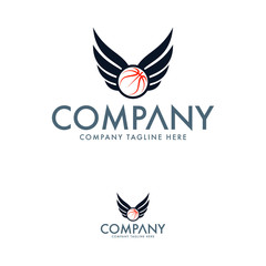 Letter Wing Logo Template. Eagle Logo Design. Basketballa Eagle Logo