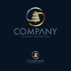 Creative Yarn Bobbin Logo Design Template