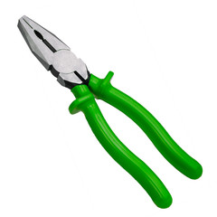 Green plier isolated on white background, hand tool