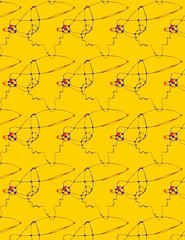 Abstract dark yellow seamless pattern