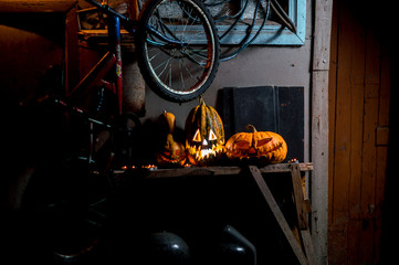 halloween october holiday orange pumpkin and candles