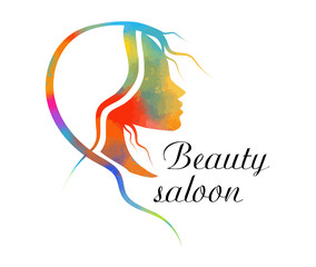 The face of a beautiful girl profiled. Vector illustration