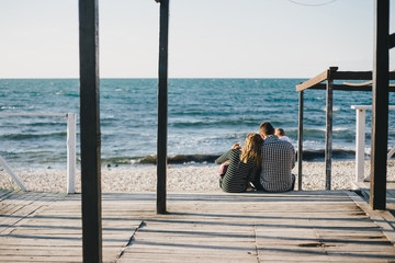 Happy family spending time together outdoors.