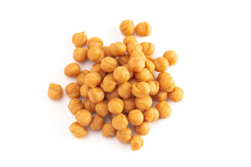 Caramel Bits Used for Baking on a White Background