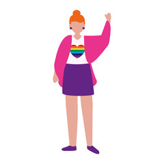 Woman supporting lgtbiq march design
