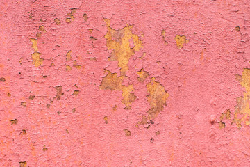 Old paint on metal surface.
