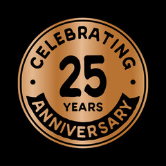 25 years anniversary logo design template. Twenty-five years logtype. Vector and illustration.
