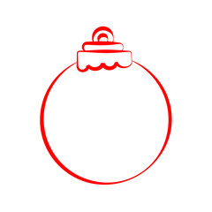 Balls for decoration outline icons in set collection for design.Christmas balls vector symbol stock web illustration. Icon with red lines with different wide
