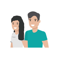 Couple of woman and man cartoon design