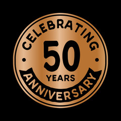 50 years anniversary logo design template. Fifty years logtype. Vector and illustration.