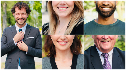 Beautiful commercial people outside