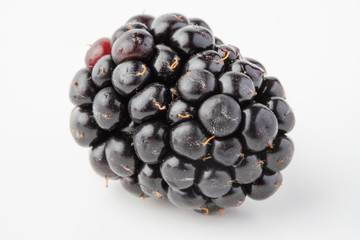 blackberry close-up, on a white background, background from berries