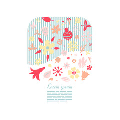 creative fashionable greeting card design template with floral elements