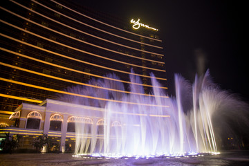 Street views and casinos of Macau by night