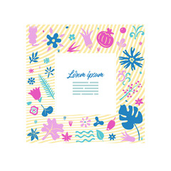 creative fashionable greeting card design template with floral elements