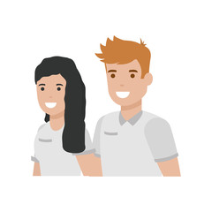 Couple of woman and man cartoon design