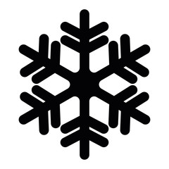 Snowflake icon. Christmas and winter theme. Simple flat black illustration with rounded corners on white background