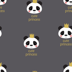 cute panda princess pattern