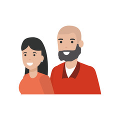 Couple of woman and man cartoon design