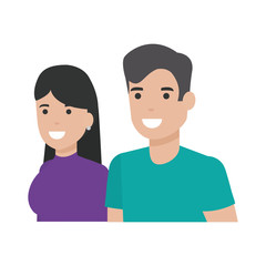Couple of woman and man cartoon design