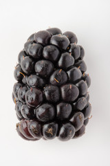 blackberry close-up, on a white background, background from berries