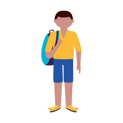 Isolated traveler man vector design