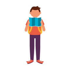 Isolated traveler man vector design