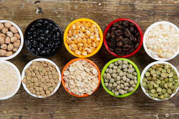 jars with beans grains