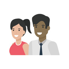 Couple of woman and man cartoon design