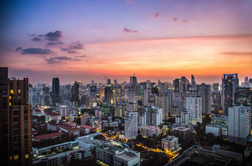 Bangkok street views by night in Thailand