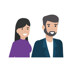 Couple of woman and man cartoon design