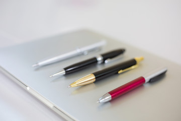 Pen for business documents placed on a white background.