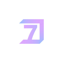 7 Number logo design vector element