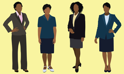 Black Business Women Wearing Suits