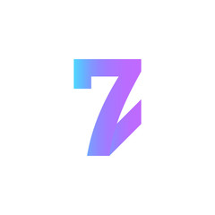 7 Number logo design vector element