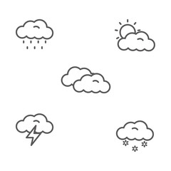 Set of cloud vector illustration with simple line design suitable for icon or doodle