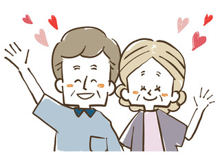仲良し夫婦-シニア-ハート