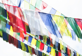 Colorful prayer flags in Nepal