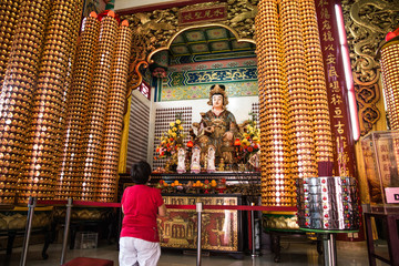 Interior view of Thean Hou Temple in Kuala Lumpur, Malaysia