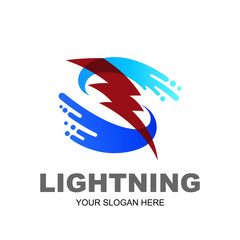 lighting logo, thunder logo initial s logo, form of thunder with the initial s, lighting and swoosh icon