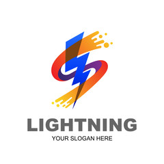 S logo, form of thunder with the initial s, lighting and swoosh icon, thunder logo, initial s logo