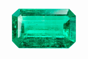 Emerald isolated on white background