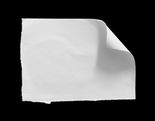 Ripped paper on black background