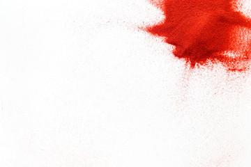 Modern design for blor with red sand texture on white background top view mockup