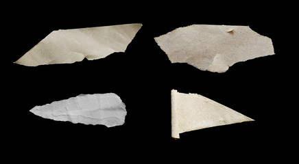Ripped paper on black background